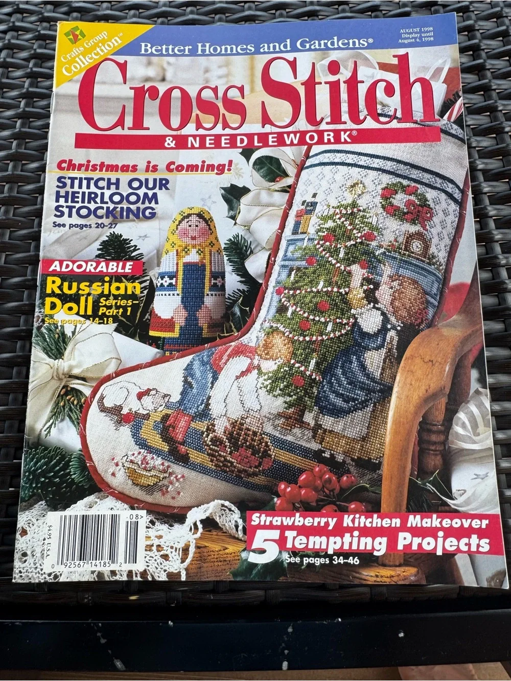 Vintage Cross Stitch & Needlework Magazine August 1998- whimsical, fairy fall